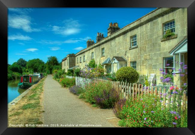 Bathampton Canal Cottages  Framed Print by Rob Hawkins