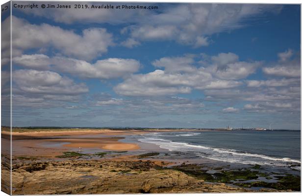 The beach at Seaton Sluice in Northumberland Canvas Print by Jim Jones