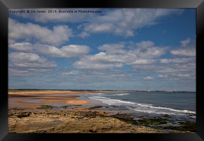 The beach at Seaton Sluice in Northumberland Framed Print by Jim Jones