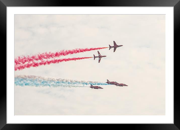 Red Arrows 9 Framed Mounted Print by David Martin