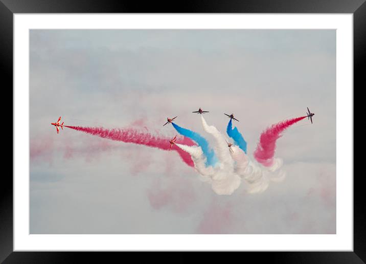 Red Arrows 11 Framed Mounted Print by David Martin