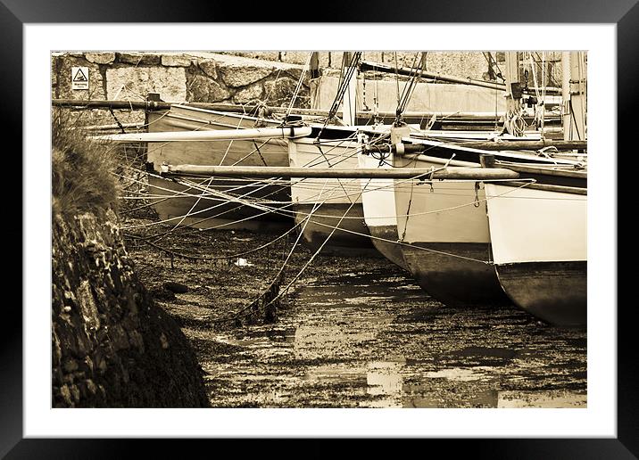 Oyster Boats Laid up at Mylor Framed Mounted Print by Brian Roscorla