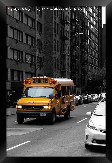 New York School bus Framed Print by Roger Utting