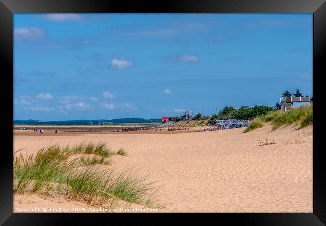 Wells Beach from the Sand Dunes Framed Print by Jim Key