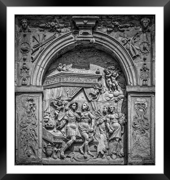 Frederiksborg Castle Ornate Wall Carving Framed Mounted Print by Antony McAulay