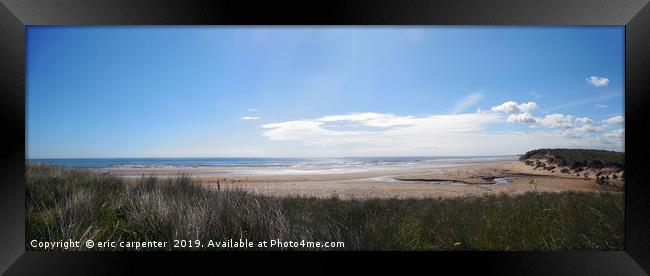           Druridge Bay Panorama Framed Print by eric carpenter
