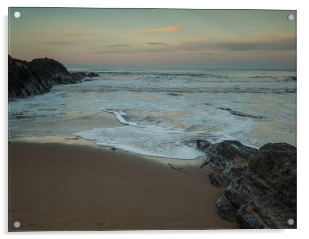 Croyde beach sunrise in North Devon Acrylic by Tony Twyman