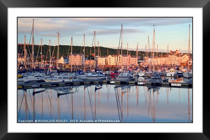 "Evening light reflections at Whitehaven marina" Framed Mounted Print by ROS RIDLEY