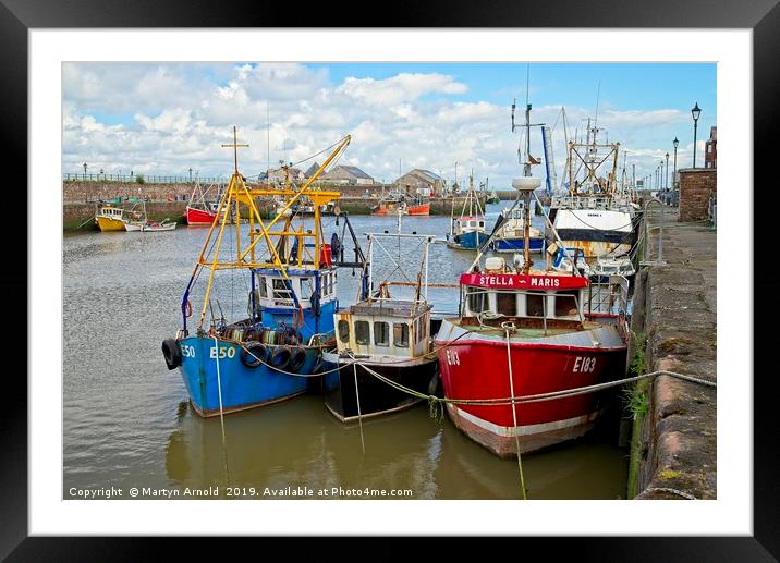 Fishing Boats in Harbour at Maryport, Cumbria Framed Mounted Print by Martyn Arnold