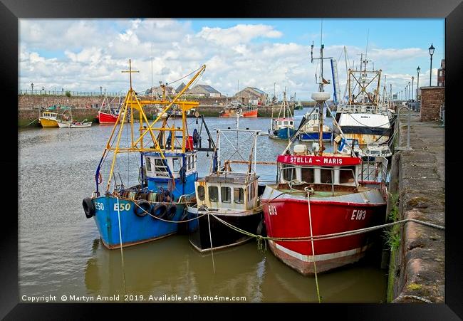 Fishing Boats in Harbour at Maryport, Cumbria Framed Print by Martyn Arnold