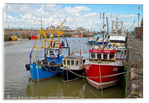 Fishing Boats in Harbour at Maryport, Cumbria Acrylic by Martyn Arnold