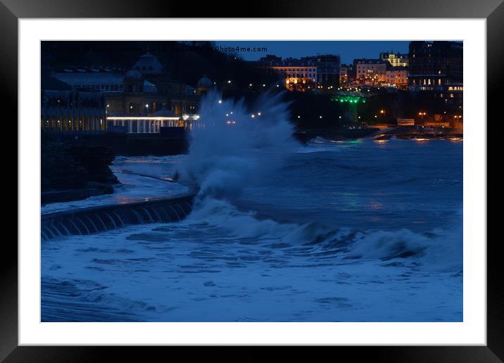 SPLASH IN THE DARK Framed Mounted Print by andrew saxton