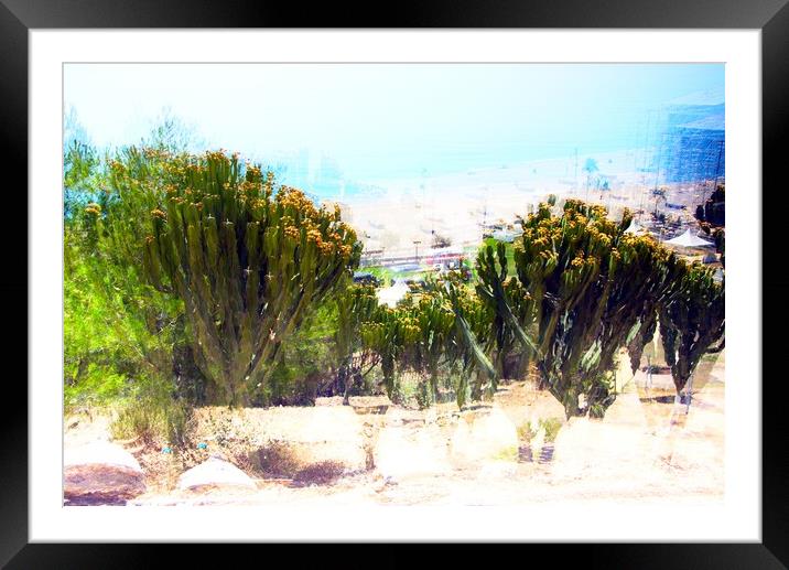 These are green bushes by the castle of Sohail in  Framed Mounted Print by Jose Manuel Espigares Garc