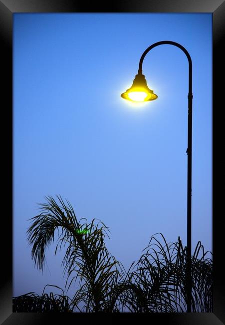This is a street light at dusk. This is s popular  Framed Print by Jose Manuel Espigares Garc
