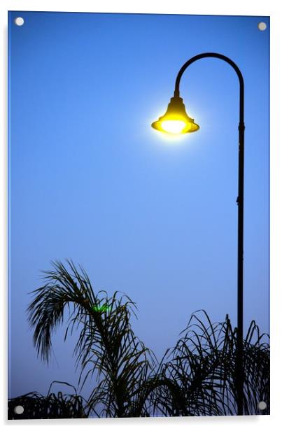 This is a street light at dusk. This is s popular  Acrylic by Jose Manuel Espigares Garc