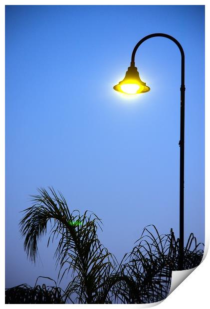 This is a street light at dusk. This is s popular  Print by Jose Manuel Espigares Garc