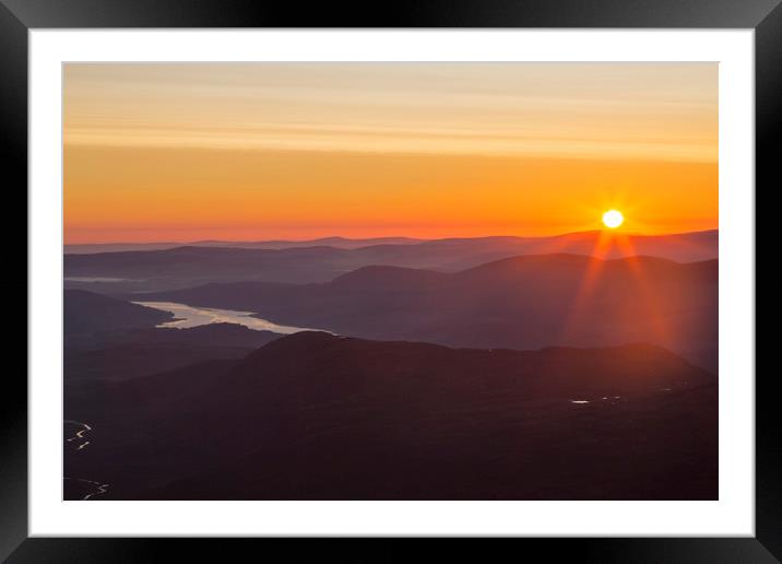 Sunrise on the Merrick Scotland Framed Mounted Print by Derek Beattie