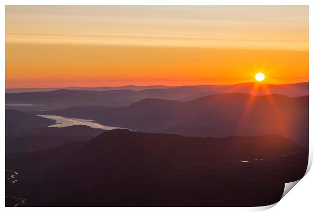 Sunrise on the Merrick Scotland Print by Derek Beattie