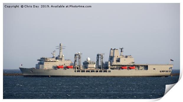 RFA Fort Victoria Print by Chris Day