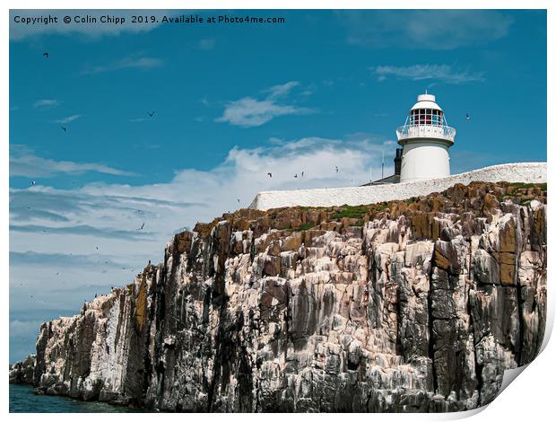 Lighthouse on Inner Farne Print by Colin Chipp
