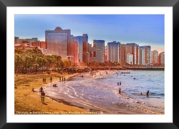Beach and Buildings of Fortaleza Brazil Framed Mounted Print by Daniel Ferreira-Leite