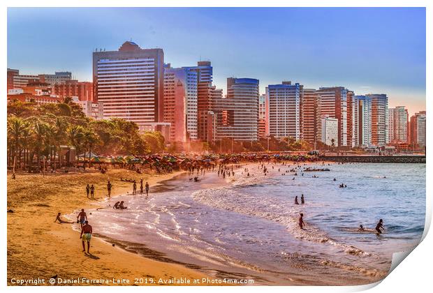 Beach and Buildings of Fortaleza Brazil Print by Daniel Ferreira-Leite