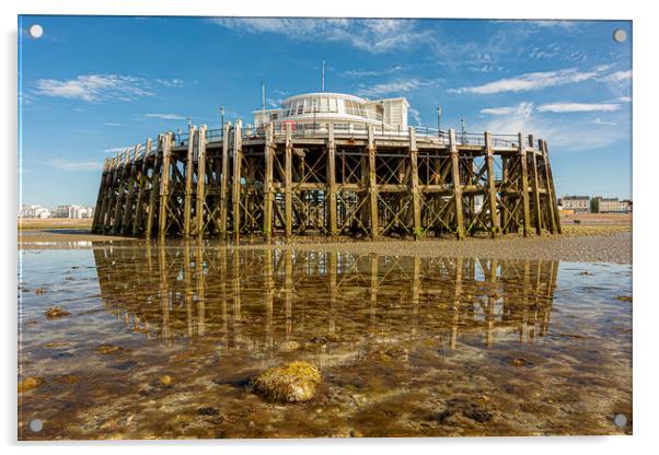 Pier End Reflection Acrylic by Malcolm McHugh