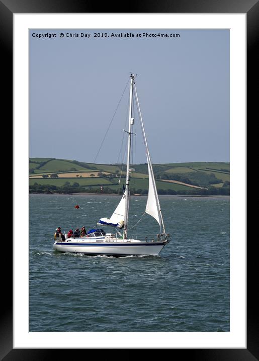 Yacht on the Tamar Framed Mounted Print by Chris Day