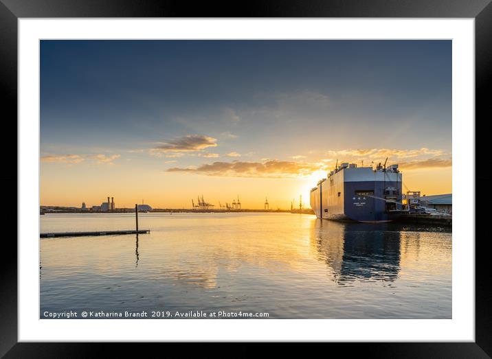 Southampton Docks sunset Framed Mounted Print by KB Photo