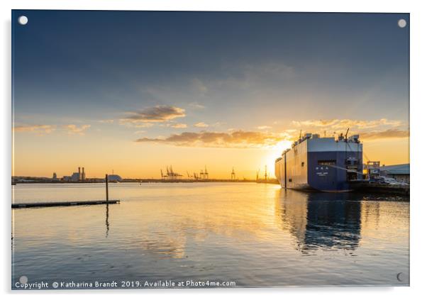 Southampton Docks sunset Acrylic by KB Photo