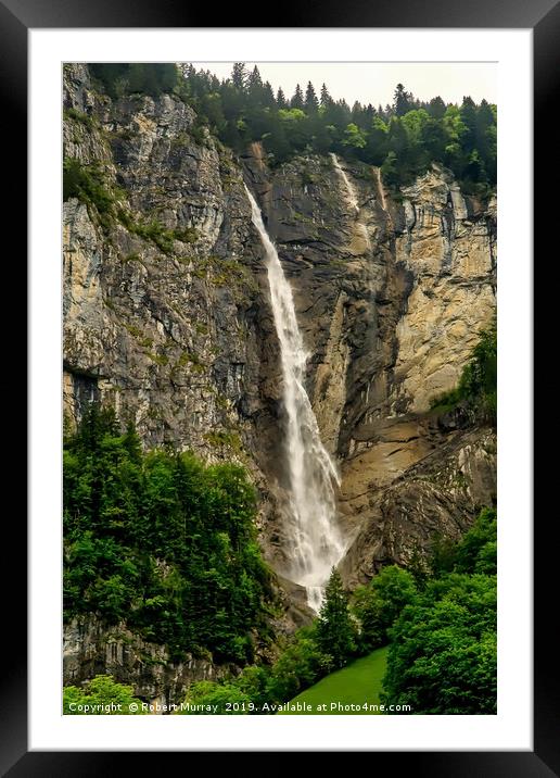  Waterfall, Lauterbrunnen Valley, Switzerland. Framed Mounted Print by Robert Murray