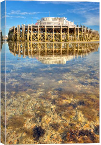 Pier Pavilion Reflection Canvas Print by Malcolm McHugh