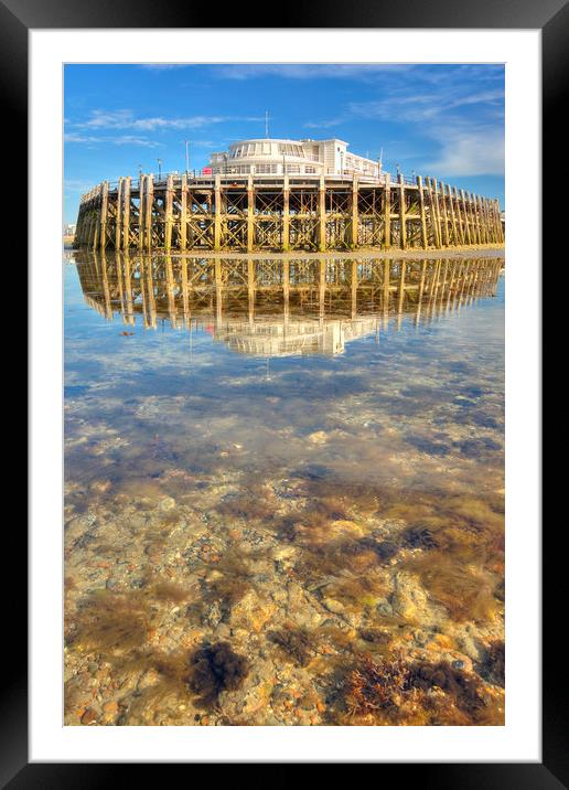 Pier Pavilion Reflection Framed Mounted Print by Malcolm McHugh