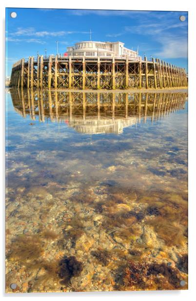 Pier Pavilion Reflection Acrylic by Malcolm McHugh