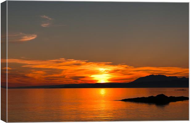 Sunset, Point of Sleat, Skye, Sea, Clouds Canvas Print by Hugh McKean