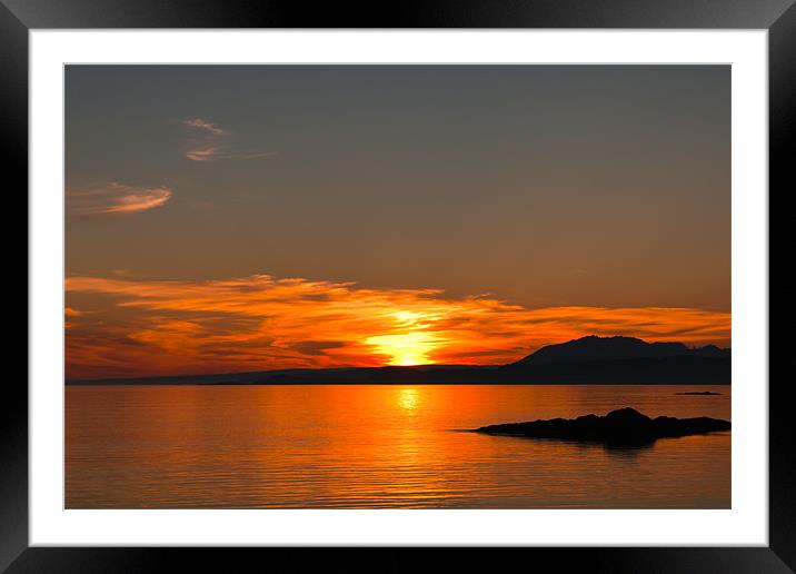 Sunset, Point of Sleat, Skye, Sea, Clouds Framed Mounted Print by Hugh McKean
