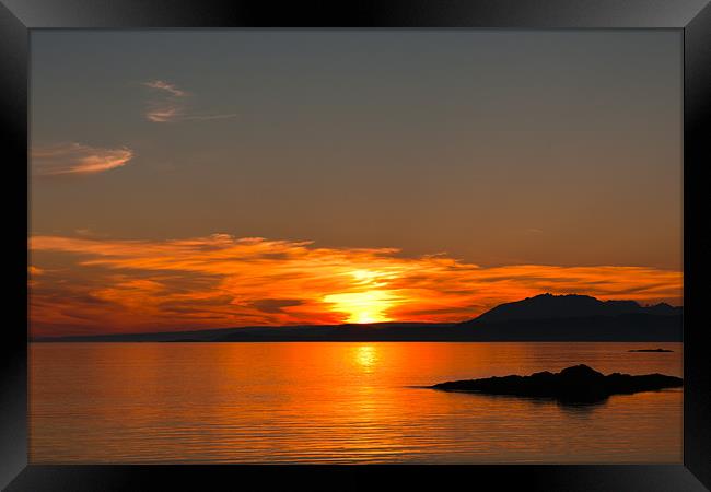 Sunset, Point of Sleat, Skye, Sea, Clouds Framed Print by Hugh McKean