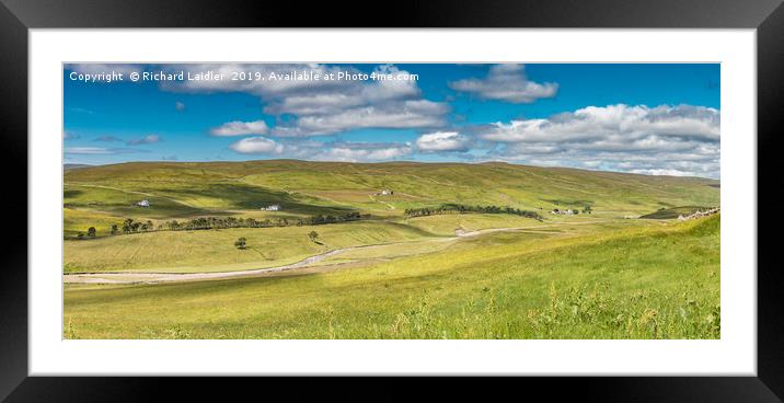 Harwood Farms, Upper Teesdale, Panorama Framed Mounted Print by Richard Laidler