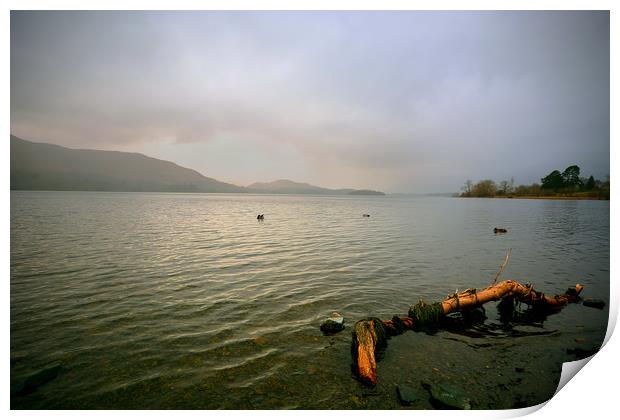 Derwentwater under a stormy sky Print by graham young