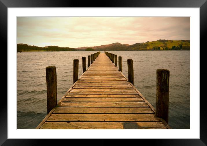 Jetty on Coniston Water Framed Mounted Print by graham young