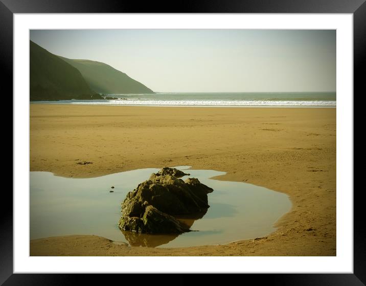 Rock Pool on Putsborough Beach Framed Mounted Print by graham young