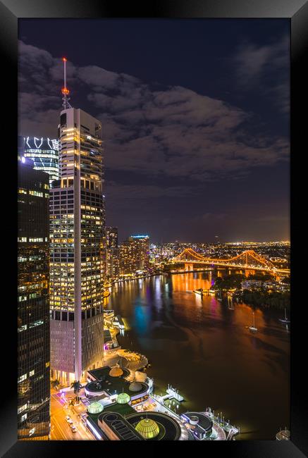 Brisbane at night Framed Print by Andrew Michael