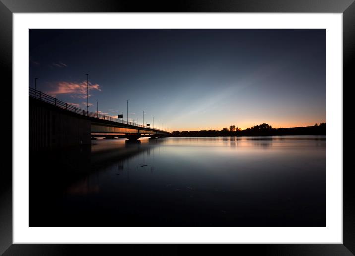 Blue hour at the Loughor estuary Framed Mounted Print by Leighton Collins