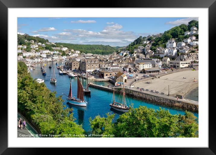 Luggers head down the River Looe for the Regatta Framed Mounted Print by Rosie Spooner