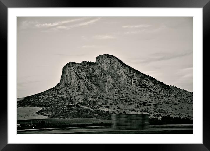 The lovers rock in Antequera Framed Mounted Print by Jose Manuel Espigares Garc