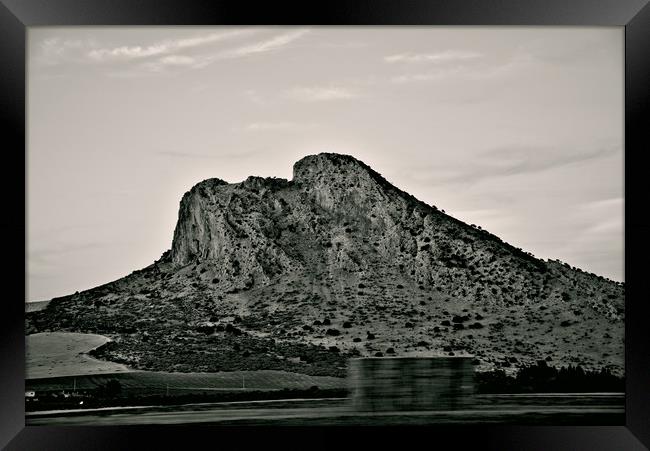 The lovers rock in Antequera Framed Print by Jose Manuel Espigares Garc