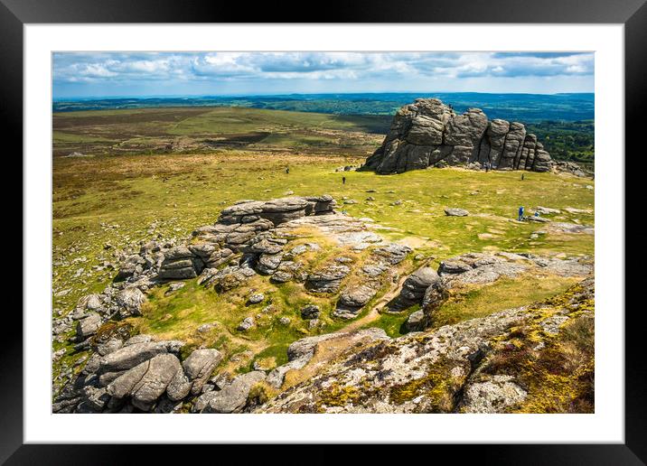 Haytor rock Framed Mounted Print by Andrew Michael