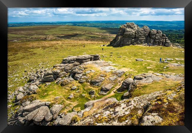 Haytor rock Framed Print by Andrew Michael