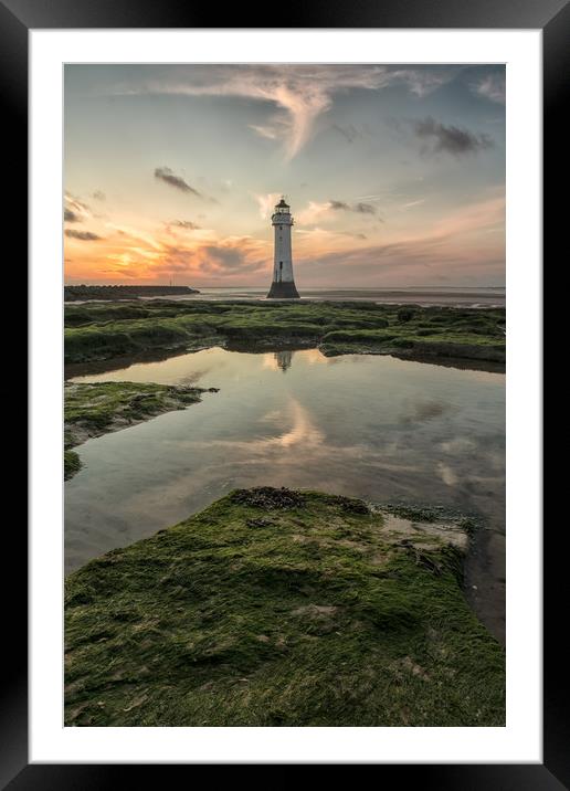 Perch Rock Rock Pool Framed Mounted Print by Jed Pearson