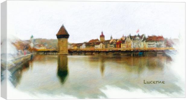 Lucerne Cityscape 1 Canvas Print by DiFigiano Photography